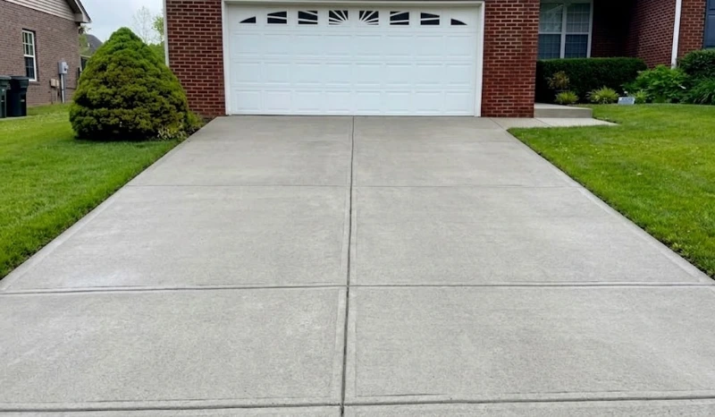 Before and After Look at a Driveway Cleaning Job in Plant City Driveway cleaned of red clay staining near Plant City