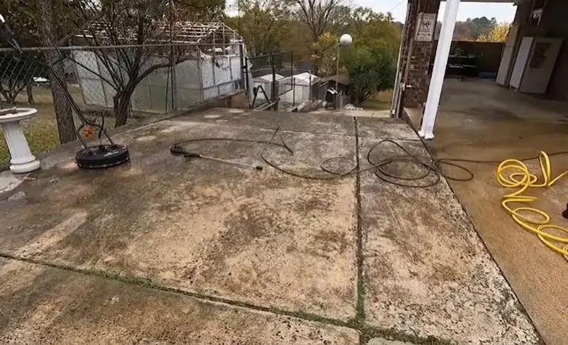 Plant City Driveway Before Its Scheduled Pressure Washing Driveway showing signs it needs pressure washing