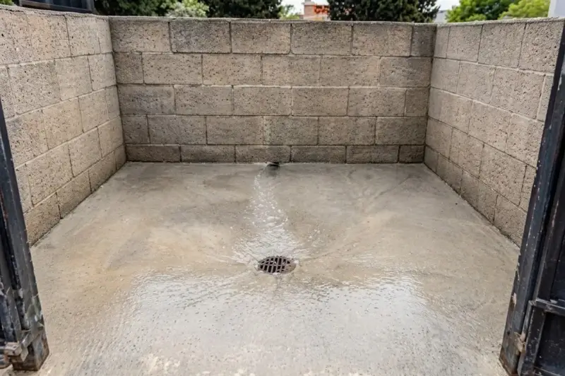 Dumpster pad after a degreasing visit in Plant City