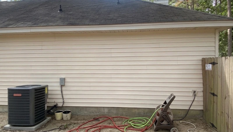 House exterior after a soft wash cleaning in Plant City