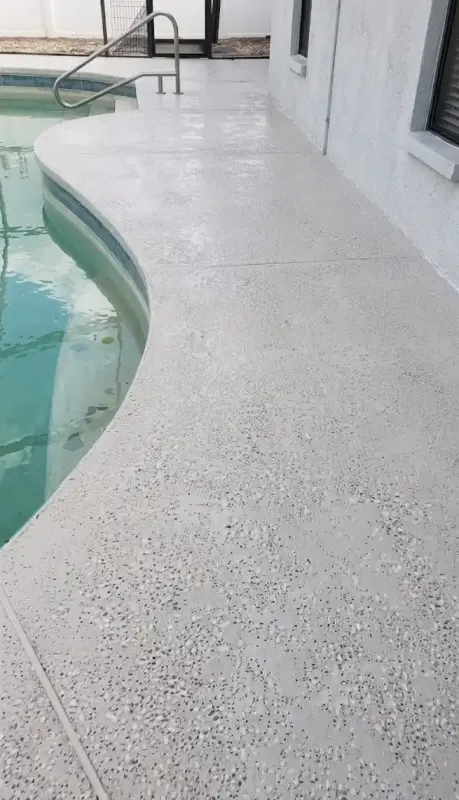 Pool deck pavers after an algae cleaning near Plant City